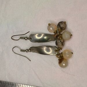 Silver and smoky cream beads